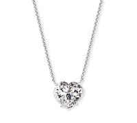 Engelsrufer Damen Halskette aus Sterling Silber und einem Herz Anhänger aus Zirkonia - LOVE Gravur - Karabinerverschluss - in drei Längen verstellbar - Länge: 50cm