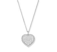 Engelsrufer Damen Halskette aus Sterling Silber und Herz Anhänger mit Lebensblume Symbol - besetzt mit 34 Zirkonia Steinen - Karabinerverschluss - nickelfrei