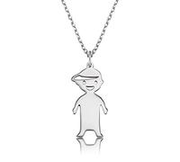 Engelsrufer Damen Halskette aus Sterling Silber und Jungen Anhänger - gravierbare Flächen - Karabinerverschluss - in drei Längen verstellbar - Länge: 50cm