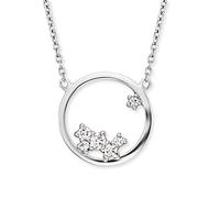 Engelsrufer Damen Halskette aus Sterling Silber und rundem Cosmo Anhänger - besetzt mit 6 Zirkonia Steinen - in zwei Längen verstellbar - Länge: 44cm