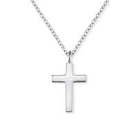 Engelsrufer Damen Halskette aus Sterling Silber und schlichtem Kreuz Anhänger silber - Karabinerverschluss - in zwei Längen verstellbar - Länge: 42cm