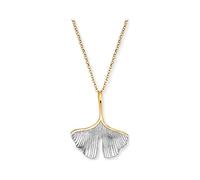 Engelsrufer Damen-Halskette mit Ginkgo Symbol, aus 925er Sterling Silber gelbgoldfarben, Länge: 42cm, ERN-Ginkgo-Big