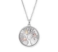 Engelsrufer Damen-Halskette mit Lebensbaum-Anhänger aus Sterling-Silber mit Zirkonia in der Farbe Tricolor, Länge: 42 + 4 + 4cm, ERN-FLYTREE-ZI-TR