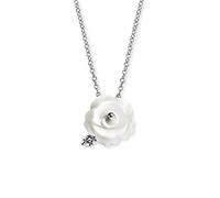 Engelsrufer Damen Halskette Rose Garden aus Sterling Silber mit Perlmutt Anhänger - Karabinerverschluss - in zwei Längen verstellbar - nickelfrei