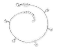 Engelsrufer Damen Keep it so simple Armband aus Sterling Silber, mit 5 Zirkonia-Anhänger, Karabinerverschluss, längenverstellbar, nickelfrei, Größe: 17+3cm