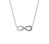 Kette mit Anhänger ENGELSRUFER "Yin Yang Infinity Ocean Shade", silber (silberfarben, kristallweiß, dunkelgrau, schwarz), Halsketten, Damen, Silber 925 (Sterlingsilber), L: 44 B: 1,33mm, Made in Germa