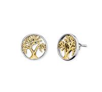 Paar Ohrstecker ENGELSRUFER "Lebensbaum Bicolor, ERE-LILTREE-BIG" Ohrringe Gr. Silber 925 (Sterlingsilber), goldfarben (silberfarben, gelbgoldfarben) Damen Ohrstecker zu Kleid, Shirt, Jeans, Sneaker Anlass Geburtstag Weihnachten (40103740-0)