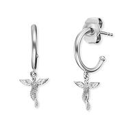 Engelsrufer Damen Ohrring Stecker Bicolor aus Sterling Silber in silber und roségold - Steckverschluss - besetzt mit 50 weißen Zirkonia Steinen -nickelfrei - 9mm