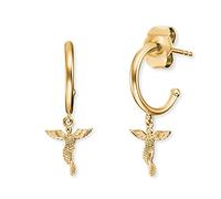 Engelsrufer Damen Ohrring Stecker Schutzengel aus vergoldetem Sterling Silber - Steckverschluss - nickelfrei - 29 mm