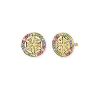 Engelsrufer Damen Ohrringe Lebensblume Multicolor aus vergoldetem Sterling Silber - Steckverschluss - besetzt mit 45 multicolor Zirkonia Steinen - nickelfrei - 10mm