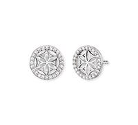 Engelsrufer Damen Ohrringe Ohrstecker Lebensblume aus Sterling Silber - Steckverschluss - besetzt mit 48 weißen Zirkonia Steinen - nickelfrei - 10mm
