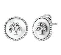 Paar Ohrstecker ENGELSRUFER "Schmuck Geschenk, Lebensbaum" Ohrringe Gr. Silber 925 (Sterlingsilber), beige (silberfarben, perlmuttfarben) Damen Ohrstecker zu Kleid, Shirt, Jeans, Sneaker Anlass Geburtstag Weihnachten (97327457-0)