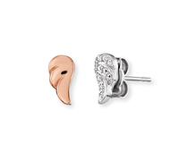 Engelsrufer Damen Ohrstecker Flügel aus Sterling Silber Bicolor - besetzt mit 10 Zirkonia Steinen - Steckverschluss - nickelfrei - 4,7mm