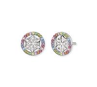Engelsrufer Damen Ohrstecker Lebensblume aus Sterling Silber, multicolor Zirkonia Steine, Steckverschluss, nickelfrei