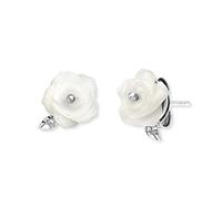 Paar Ohrstecker ENGELSRUFER "Rose, ERE-ROSE-PE-ST" Ohrringe Gr. Silber 925 (Sterlingsilber), bunt (silberfarben, weiß) Damen Ohrstecker mit Perlmutt (synth.) (12776866-0)