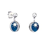 Engelsrufer Damen Ohrstecker Sonne, Mond und Sterne aus Sterling Silber mit blauer Emaille - Steckverschluss - nickelfrei - 17mm