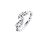 Engelsrufer Damen-Ring aus 925 Sterling Silber mit Engelsflügeln und Zirkonia, Größenverstellbar, ERR-TWINWING-ZI