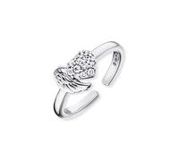 Engelsrufer Damen Ring aus Sterling Silber mit Flügel und Herz - größenverstellbar - nickelfrei
