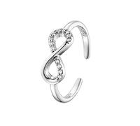 Engelsrufer Damen Ring Infinity aus Sterlingsilber mit Zirkonia in der Farbe Silber, Größenverstellbar, ERR-INFINITY-ZI