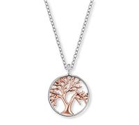 Engelsrufer - Damen Silber Halskette mit Lebensbaum Anhänger in rosegold, Bicolor Kette mit Kettenanhänger Baum des Lebens, zierliche Damenkette aus 925 Sterlingsilber