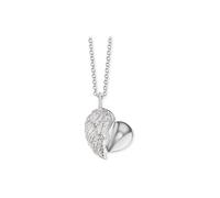 Kette mit Anhänger ENGELSRUFER "Herzflügel", silberfarben, kristallweiß, Halsketten, Damen, Silber 925 (Sterlingsilber), L: 44 B: 0,5mm, Made in Germany - mit Zirkonia (synth.), B:0,5mm (93086809-0) s
