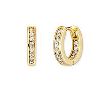 Paar Creolen ENGELSRUFER "Emma, ERE-EMMA-ZI-CR-13, ERE-EMMA-ZI-G-CR-13" Ohrringe Gr. Silber 925 (Sterlingsilber), goldfarben (gelbgoldfarben, kristallweiß, kristallweiß) Damen Creolen mit Zirkonia (synth.) (72360257-0)