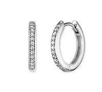 Paar Creolen ENGELSRUFER "Lola, ERE-LOLA-ZI-CR-16, ERE-LOLA-ZI-G-CR-16" Ohrringe Gr. Silber 925 (Sterlingsilber), silberfarben (silberfarben, kristallweiß, kristallweiß) Damen Creolen mit Zirkonia (synth.) (99182426-0)