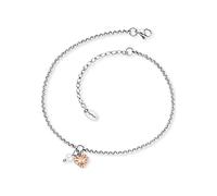 Engelsrufer Fußkettchen für Damen mit Anhänger, 925er Sterlingsilber rhodiniert, oder Edelstahl, Bicolor, Tricolor, verstellbare Länge, nickelfrei, Allergiker geeignet