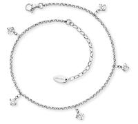 Engelsrufer Fußkettchen Keep it so simple Sterling Silber, 5 Zirkonia, längenverstellbar 22+5 cm