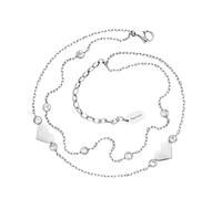Engelsrufer Fußkette „Heart Moonlight“ Damen Silber | Edelstahl | Herz Anhänger mit Zirkonia | 22+5 cm verstellbar | Eleganter Sommerschmuck