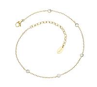Engelsrufer Fußkette „Moonlight“ Damen | Edelstahl IP Gold | Zirkonia Anhänger | 22+5 cm verstellbar | Eleganter Sommerschmuck