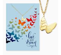 Engelsrufer Grußkarte Dream mit Halskette Edelstahl Gold - Liebevolles Geschenk mit Symbolik - Traum & Schmuck in einem Set