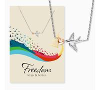 Engelsrufer Grußkarte Freedom mit Halskette Edelstahl Bicolor - Freiheit verschenken - Symbolisches Geschenk mit Kette & Karte