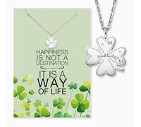 Engelsrufer Grußkarte Happiness mit Halskette Edelstahl Silber - Freude schenken - Emotionale Karte mit edler Silberkette