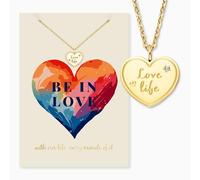 Engelsrufer Grußkarte Love mit Halskette Edelstahl Gold - Geschenkidee für sie - Stilvoller Liebesgruß mit Schmuck in Goldoptik
