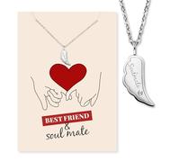 Engelsrufer Grußkarte Soulmate mit Halskette Edelstahl Silber - Geschenk für Seelenverwandte - Karte mit Bedeutung & Schmuck