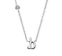 Engelsrufer Halskette aus Sterling Silber mit Anhänger Buchstabe B - besetzt mit einem Zirkonia Stein - in zwei Längen verstellbar - Länge: 44cm