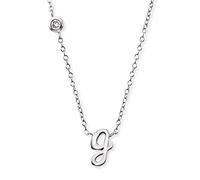 Engelsrufer Halskette aus Sterling Silber mit Anhänger Buchstabe G - besetzt mit einem Zirkonia Stein - in zwei Längen verstellbar - Länge: 44cm