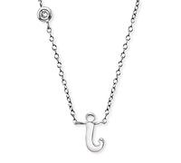 Engelsrufer Halskette aus Sterling Silber mit Anhänger Buchstabe I - besetzt mit einem Zirkonia Stein - in zwei Längen verstellbar - Länge: 44cm