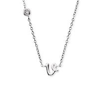 Engelsrufer Halskette aus Sterling Silber mit Anhänger Buchstabe V - besetzt mit einem Zirkonia Stein - in zwei Längen verstellbar - Länge: 44cm