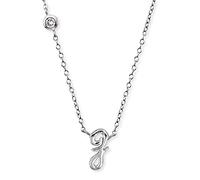 Engelsrufer Halskette aus Sterling Silber mit Anhänger Buchstabe Z - besetzt mit einem Zirkonia Stein - in zwei Längen verstellbar - Länge: 44cm