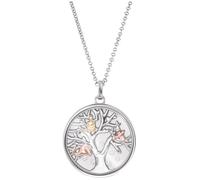 Engelsrufer Damen-Halskette mit Lebensbaum-Anhänger aus Sterling-Silber mit Zirkonia in der Farbe Tricolor, Länge: 42 + 4 + 4cm, ERN-FLYTREE-ZI-TRI