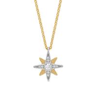 Kette mit Anhänger ENGELSRUFER "Kette Sternenanhänger, ERN-NEWSTAR-ZI, ERN-NEWSTAR-ZI-BIG" Halsketten Gr. Silber 925 (Sterlingsilber), Länge: 44 cm, goldfarben (silberfarben, gelbgoldfarben, kristallweiß, kristallweiß) Damen Ketten mit Anhänger Zirkonia (synth.) (44468843-0)