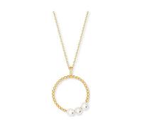 Engelsrufer Halskette mit Pearls-Anhänger aus Sterlingsilber mit Muschelkernperlen in der Farbe Gold, Länge: 42cm +4cm +4cm, ERN-PEARLS-G
