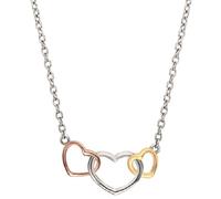 Engelsrufer Damen-Halskette mit Herz Anhängern, aus 925er Sterling Silber, Karabinerverschluss, Länge: 44 cm, ERN-WITHLOVE-03