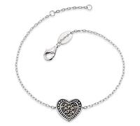 Engelsrufer Herz Armband für Damen Vintage Look 925er-Sterlingsilber Markasit Länge 16 cm + 2 cm