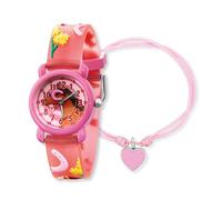 Engelsrufer Herzengel Kinder Uhrenset mit Pferd Motiv - analoge Armbanduhr, robustes Kunststoffgehäuse, weiches Band, 27mm, 3ATM mit passendem Nylonarmband und Stiftemäppchen