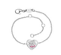 Engelsrufer Herzengel längenverstellbares Armband für Kinder aus Sterling-Silber mit Anhänger aus Emaille - Karabinerverschluss - Ankerkette - Länge: 16 cm