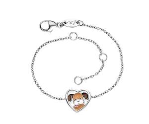 Engelsrufer Herzengel längenverstellbares Armband für Kinder aus Sterling-Silber mit Anhänger aus Emaille - Karabinerverschluss - Ankerkette - Länge: 16 cm