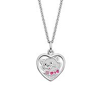 Herzengel Kinder Halskette mit Herz Katzen Anhänger 42cm Silber HEN-CAT-HEART